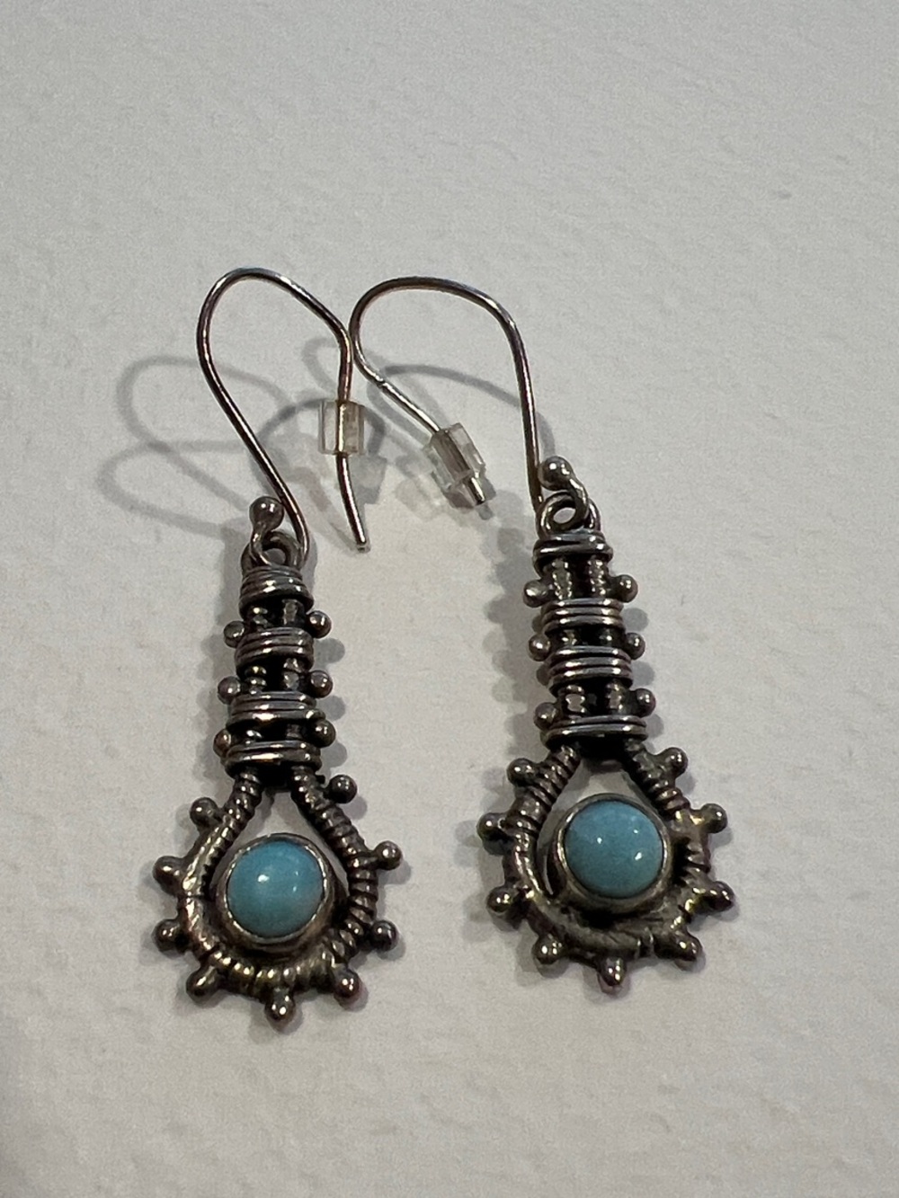 Sterling Silver Turquoise Drop Earrings - Women Jewelry